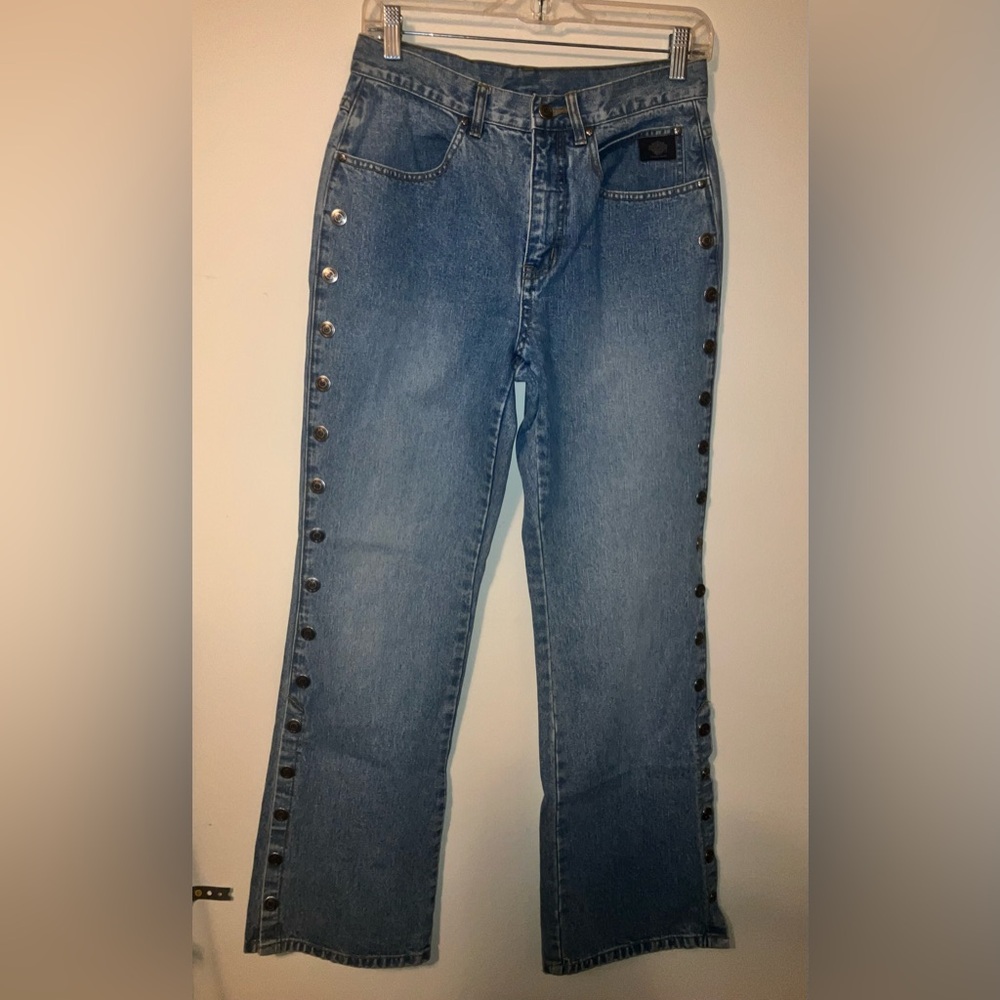 Vintage Harley-Davidson Rivet Side-Snap Button Jeans Excellent Condition